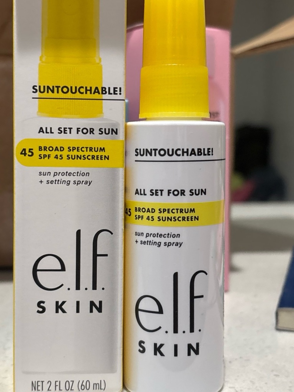 Skin All Set For Sun SPF 45 Sunscreen + Setting Spray — Yellow